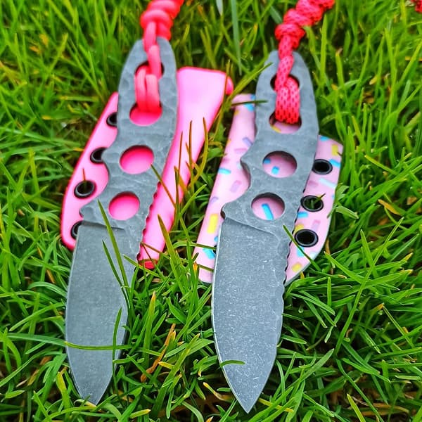 Handmade Knife "Beetle" Steel: N690, 60 HRC Handle: Micarta or Skeletonized Sheath: Kydex