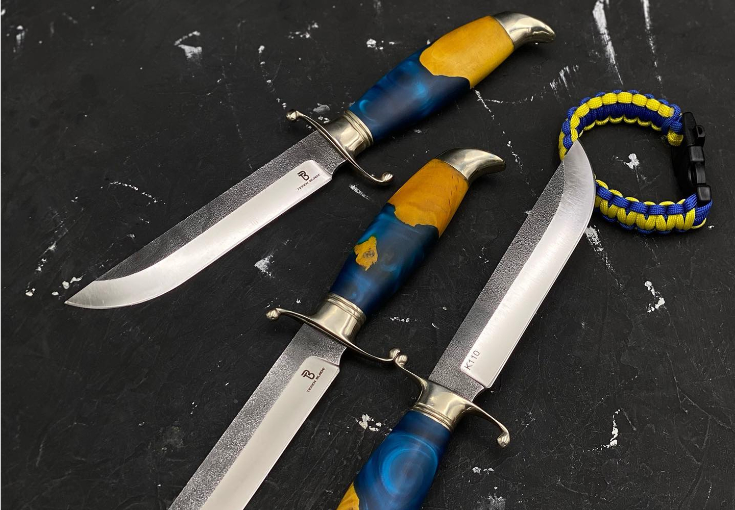 Custom knives handmade by Ukrainian craftsmen from high-quality steel.