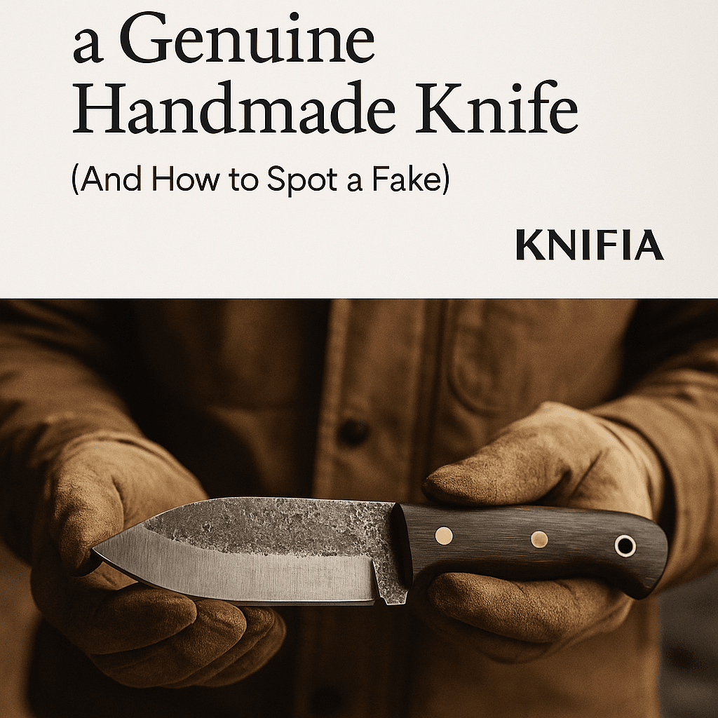 Genuine handmade knife close-up - Knifia blog title image showing authentic knife craftsmanship.