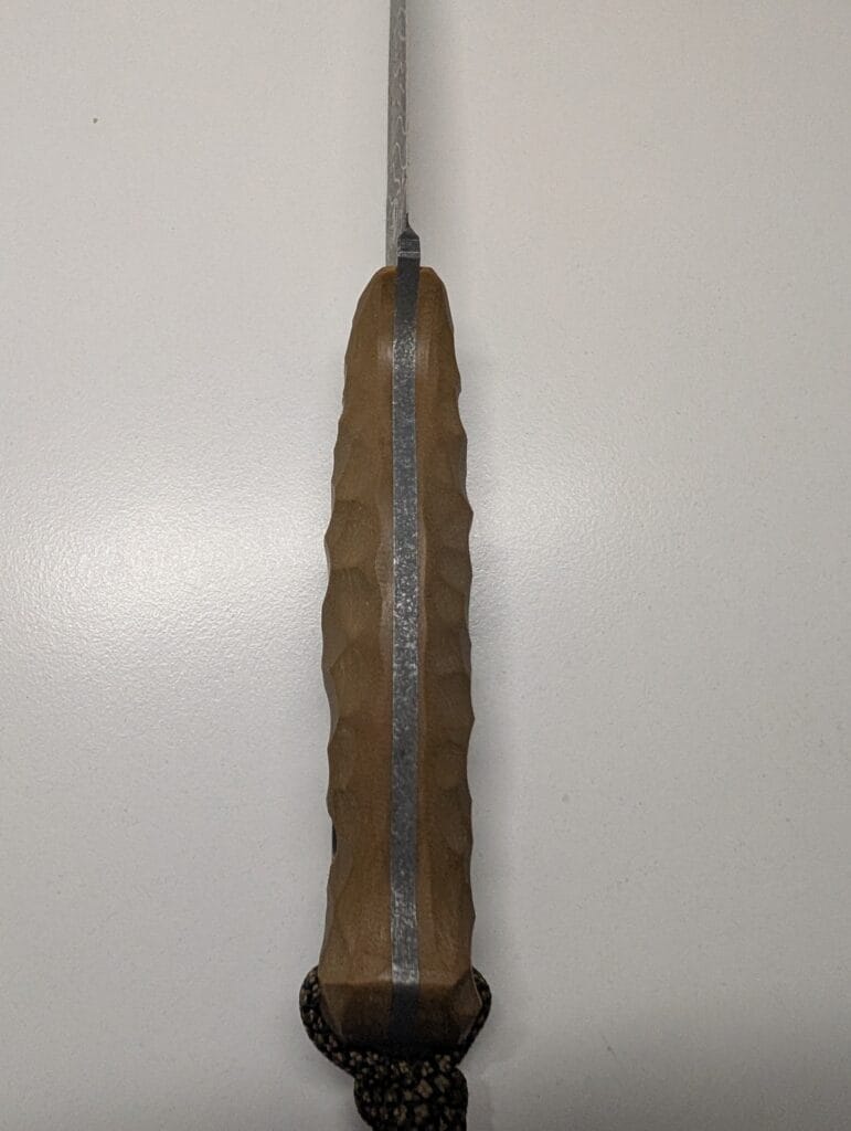 Custom Kydex Sheath — Moskit by Chinush Knives Moskit handmade fixed-blade knife with custom Kydex sheath and paracord lanyard.