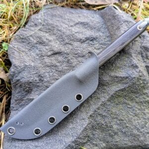 Mr Wick Ukrainian handmade knife in K110 steel with bog oak handle, full-length fixed blade EDC.